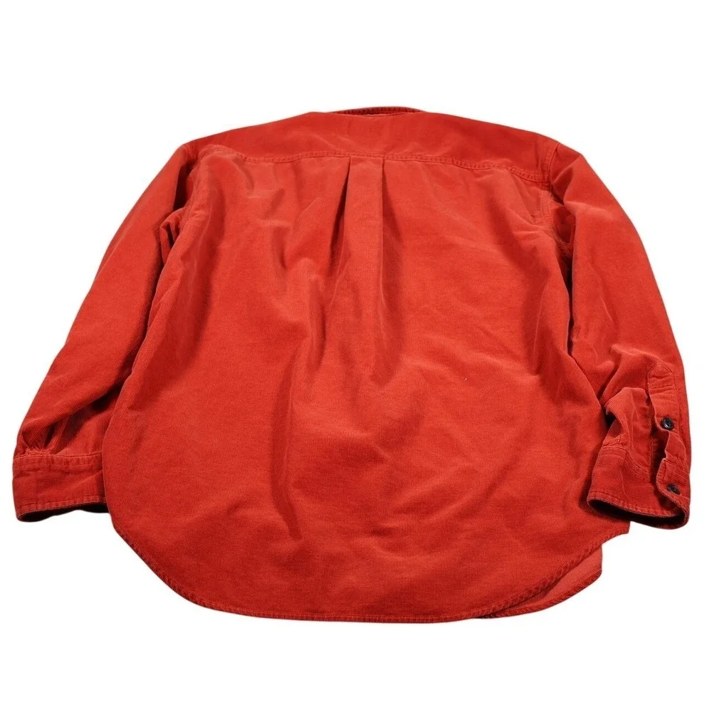 Polo Ralph Lauren Corduroy Mens Large Red Vintage Button Up Pocket Shirt